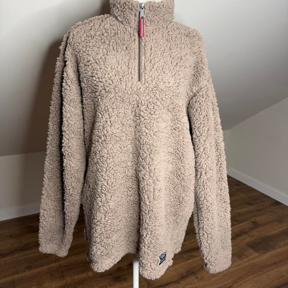 Southern Marsh Sherpa Fleece Pullover S Teddy Quarter Zip Coastal Preppy
